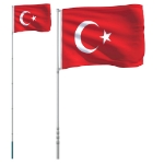 Asta e Bandiera Turchia 5,55 m Alluminio