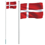 Asta e Bandiera Danimarca 6,23 m Alluminio