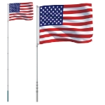 Asta e Bandiera Stati Uniti 5,55 m Alluminio