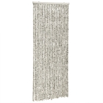 Tenda Antimosche Grigio Chiaro e Grigio Scuro 56x200cm Ciniglia