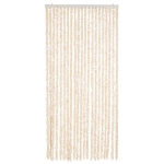 Tenda Antimosche Beige e Bianca 90x220 cm in Ciniglia