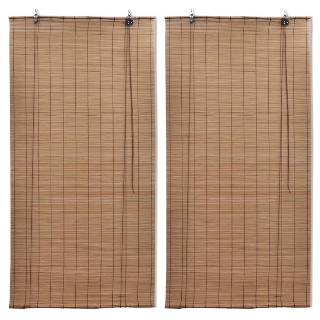 Tende a Rullo in Bambù 2pz 80x160cm Marroni