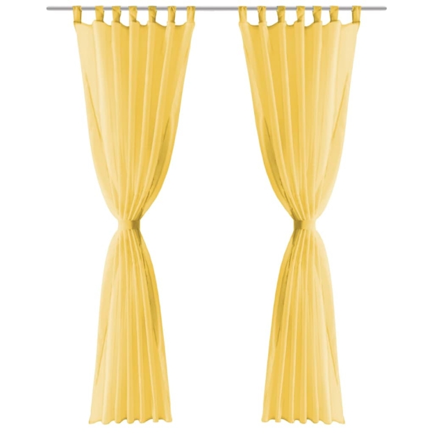 2 Pz Tende in Voile 140x245 cm Giallo