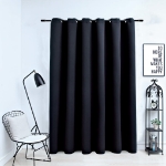 Tenda Oscurante con Anelli in Metallo Nera 290x245  cm