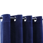 Tende Oscuranti con Anelli 2 pz Blu Scuro in Velluto 140x175 cm