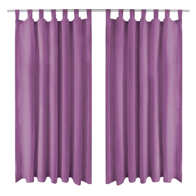 2 Pz Tende in Micro Raso con Passanti 140x245 cm Lilla