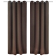 2 Pz Tende Oscuranti con Occhielli in Metallo 135x175cm Marroni