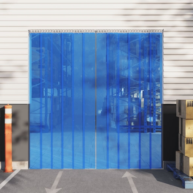 Tenda per Porte Blu 200 mm x 1,6 mm 10 m in PVC
