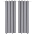 2 Pz Tende Oscuranti con Occhielli in Metallo 135x175 cm Grigie