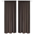 Tende Oscuranti con Testa a Fessura 2 pz Marroni 135x245 cm