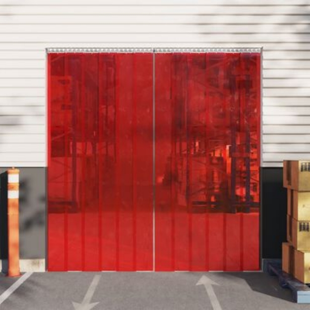 Tenda per Porte Rossa 300 mm x 2,6 mm 10 m in PVC