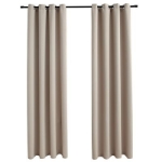 Tende Oscuranti con Anelli in Metallo 2 pz Beige 140x175 cm