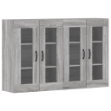 Armadietti a Parete 2 pz Grigio Sonoma in Legno Multistrato