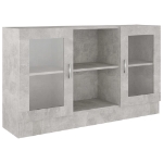 Armadietto Vetrina Grigio Cemento 120x30,5x70 cm Multistrato