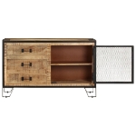 Credenza 100x31x60 cm in Legno Massello di Mango Grezzo