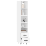Credenza 34,5x34x180 cm in Legno Multistrato Bianco Lucido
