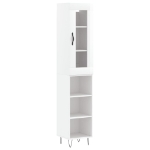 Credenza 34,5x34x180 cm in Legno Multistrato Bianco Lucido
