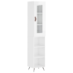 Credenza 34,5x34x180 cm in Legno Multistrato Bianco Lucido