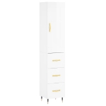 Credenza 34,5x34x180 cm in Legno Multistrato Bianco Lucido