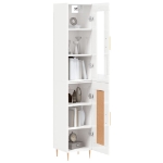 Credenza 34,5x34x180 cm in Legno Multistrato Bianco Lucido