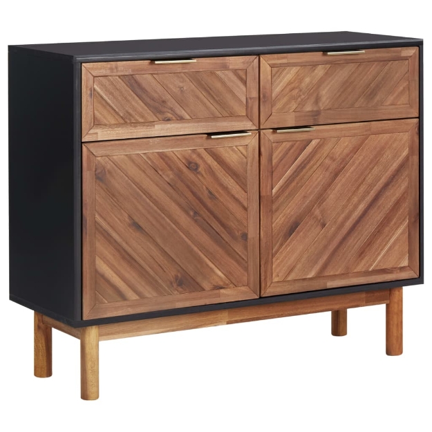 Credenza 90x33,5x75 cm in Legno Massello di Acacia e MDF