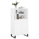 Credenza Alta Bianca 60x36x110 cm in Legno Multistrato