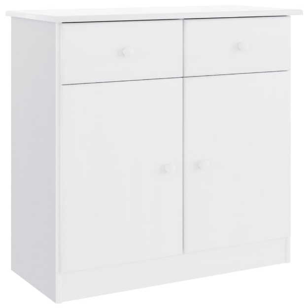 Credenza ALTA Bianca 77x35x73 cm in Legno Massello di Pino