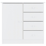 Credenza ALTA Bianca 77x35x73 cm in Legno Massello di Pino