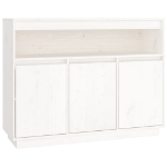Credenza Bianca 104,5x34x80 cm in Legno Massello di Pino