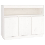 Credenza Bianca 104,5x34x80 cm in Legno Massello di Pino