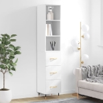 Credenza Bianca 34,5x34x180 cm in Legno Multistrato