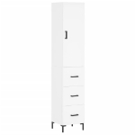 Credenza Bianca 34,5x34x180 cm in Legno Multistrato