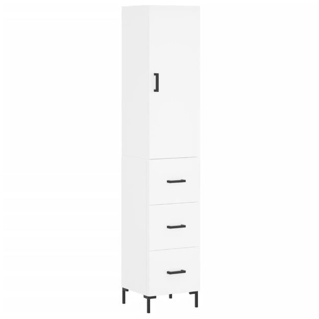 Credenza Bianca 34,5x34x180 cm in Legno Multistrato