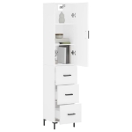 Credenza Bianca 34,5x34x180 cm in Legno Multistrato