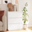 Credenza Bianca 60x34x75 cm in Legno Massello di Pino