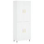 Credenza Bianca 69,5x34x180 cm in Legno Multistrato