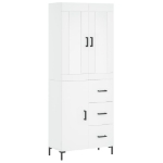 Credenza Bianca 69,5x34x180 cm in Legno Multistrato