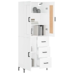 Credenza Bianca 69,5x34x180 cm in Legno Multistrato