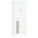 Credenza Bianca 69,5x34x180 cm in Legno Multistrato
