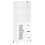 Credenza Bianca 69,5x34x180 cm in Legno Multistrato