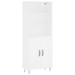 Credenza Bianca 69,5x34x180 cm in Legno Multistrato