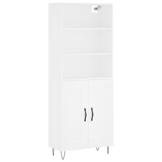 Credenza Bianca 69,5x34x180 cm in Legno Multistrato