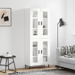 Credenza Bianca 69,5x34x180 cm in Legno Multistrato
