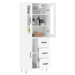 Credenza Bianca 69,5x34x180 cm in Legno Multistrato