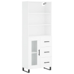 Credenza Bianca 69,5x34x180 cm in Legno Multistrato