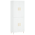 Credenza Bianca 69,5x34x180 cm in Legno Multistrato