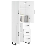 Credenza Bianca 69,5x34x180 cm in Legno Multistrato