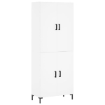 Credenza Bianca 69,5x34x180 cm in Legno Multistrato