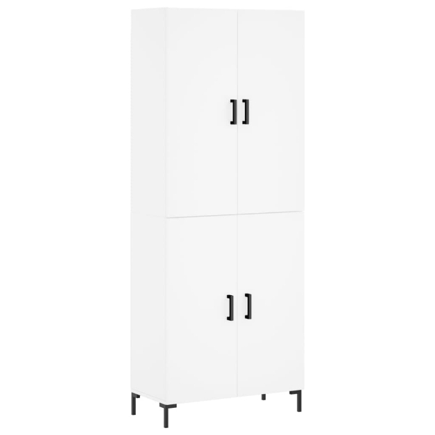 Credenza Bianca 69,5x34x180 cm in Legno Multistrato
