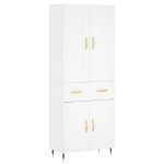 Credenza Bianca 69,5x34x180 cm in Legno Multistrato